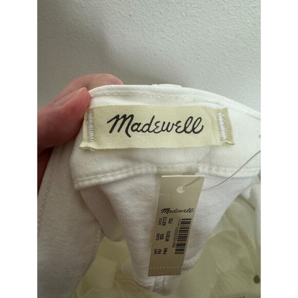 Madewell Sz 35 Petite 10" High-Rise Skinny Jeans Pure White Step-Hem Edition NWT - Picture 12 of 15